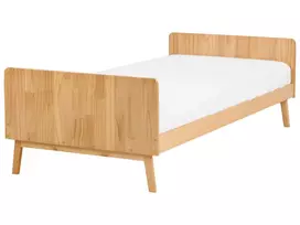 Viengulė lova BONNAC 90 x 200 cm iš pušies medienos, šviesiai ruda