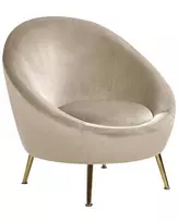 Fotel LANGA aksominis smėlio spalvos