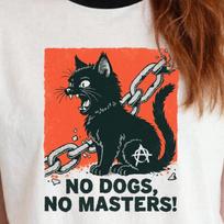 Anarchy Cat Ringer Tee: No Gods No Masters, Punk Pet Parent Shirt M
