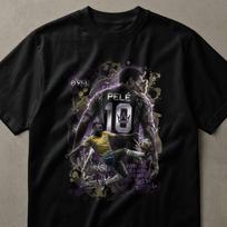 Pelé Soccer Legend T-Shirt, King of Football Fan Art Tee, Iconic Brazilian Athlete Tribute Shirt, Dynamic Sports Lover Gift S