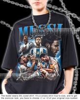 Lionel Messi 90s Retro Soccer Fan T-Shirt, Unisex Bootleg Style World Cup Tee KUS57 S gray