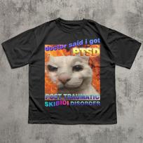 Skibidi Disorder Funny Cat Meme Tee Shirt Gift for Woman and Man, Silly Cats T shirt, Funny Sayings T shirt, Ugly Stupid Gifts for Cat Lovers S