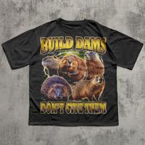 Build Dams Don't Give Them Funny Beaver T shirt, Vintage Graphic Tee, Beavers Shirt, Weird T shirt, Unhinged Clothes, Gag Gifts L