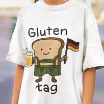 Gluten Tag Shirt, Funny German Oktoberfest Tee, Cute Bread Pun T-Shirt, Beer Lover Shirt, German Sayings Gift for Men and Women L