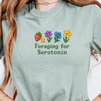 Foraging for Serotonin Shirt Stardew Valley Inspired Tee Cozy Gamer Shirt Pixel Art Video Game Shirt Gift for Gamers Cute Aesthetic Tee 3XL
