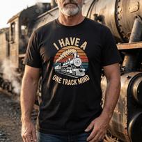 Steam Locomotive T-Shirt: I Have A One Track Mind Trainspotter Gift 3XL