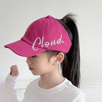Breathable Fabric Girls Ponytail Baseball Cap High Bun Sun Visor  Daily Casual Commute rožinė raudona spalva