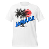 Retro Jamaica Palms T-Shirt: Vintage Tropical Design, 100% Cotton S