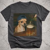 Chihuahua Drinking Beer Shirt, Funny Chihuahua Dog Meme Tee, Beer Lover Gift, Chihuahua Owner Vintage Graphic T-Shirt, Silly Novelty Tee XL black