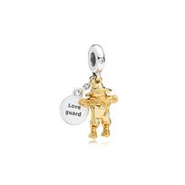 Pandora Shine Šiaudinis žmogus pakabukas karoliukas Moteriškas pakabukas 767629CZ Gold,One Size white