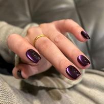 30pcs of Short Square Press-On Nails in Purple Cat Eye Design, Suitable for Women for Daily Use, Parties, And Festivals Women