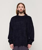 Cargo Bros Cb Wool Wind-Knit Round Knit (Navy) Free