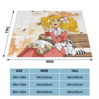 Candy Candy Anime Blanket Anni 80 Cult Color Art Fleece Throw Blanket Home Couch Printed Soft Warm Bedspreads Size: 75*100cm, Weight: 230 GSM