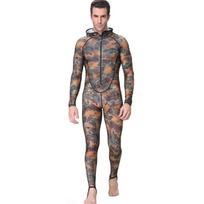 Mens Camo Rash Guard Full Body UV Protection Dive Suit With Hood Surfing Snorkeling Swimming Water Sports Medium gray