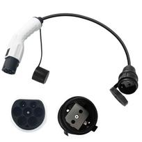 Type2 to Schuko Socket Adapter 16A 3.5kw Mennekes EC62196-2 Male Plugto EU Socket for Electric Scooters EBikes 0.5m 16A white