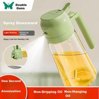 Suncha Oil Dispenser, Oil Pouring And Spraying All-In Glass Oil Bottle for Cooking Oil, Kitchen Use, Non-Drip, Olive Gree