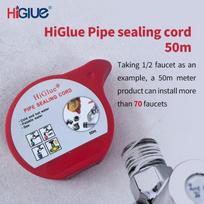 PTFE tape 55 Magic Rope Pipe Thread Sealer - Instant Sealing, Replacement of Water and Gas Pipes, Water Heater Thread Tape 50M-1pc-red