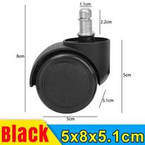 Universalūs kėdės ratukai Swivel Caster Baldų ratukai Ritinėliai 2 coliai Atsparūs guminiams ratams Biuro reikmenys 1PC juoda