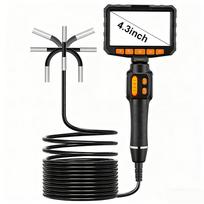 360 ° rotating dual-lens endoscope, 3.9/6.0MM 5-inch IPS endoscope inspection camera, automotive mechanical industrial endoscope 1m