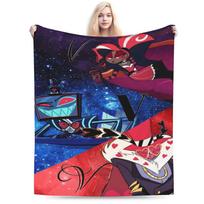 hazbines hoteles alastor vox 2 Blanket Flannel Cozy Ultra-Soft Throw Blankets for Bedding Bedspreads Size: 75*100cm, Weight: 230 GSM