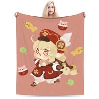 Klee Pattern Blanket Genshin Impact Anime Game Plush Funny Breathable Throw Blankets for Home Spring Autumn Size: 75*100cm, Weight: 230 GSM