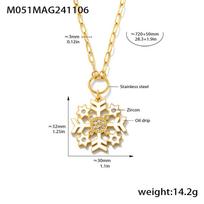 Enigma Zircon Oil Dripping Romantic Christmas Snowflake Pendant Necklace Stainless Steel Electroplated Women's Sweater Fashion
