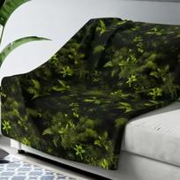 Luxurious Dark Green Fern Pattern Throw Blanket for Couch Soft Sofa Cover Cozy Indoor Decoration Natural Theme with Lush Foliage Size: 75*100cm, Weight: 230 GSM
