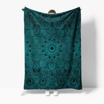 Boho Mandalos Fleece Antklodė Tamsiai Žalia Juoda Peizlio Gėlių Tautinis Raštas Pledas Minkštas Šiltas Jaukus Dekoratyvinis Lovos Antklodė Size: 75*100cm, Weight: 230 GSM gray