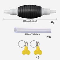 Manual Fuel Tank Suction Pipe - Self-Priming Oil Extractor for Household Use 2m Hose Oil Extractor - 150*80*15 - White