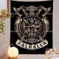 Ancientn Viking Tapestry Wall Hanging Norse Runes Tarot Tapestrys Warship Witchcraft Tapestries Aesthetic Bedroom Decoration 100X70CM