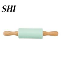 Baking Accessories Labor-saving Rolling Pin Ergonomics Handle Silicone Kitchen Gadgets Dumpling Making Dough Roller mėtų žalios spalvos