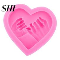 Candy Mold Heart Easy to Clean Easily Demoulding Heat-resistant Non-stick Silicone Chocolate Love Finger Hook Shape Handmade Soap Pastry Tool Baking rožinė