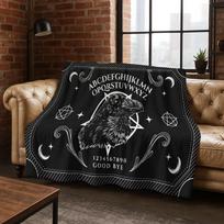 Raganų Ouija Gotikinė Dvasios Lenta 3D Retro Flanelinis pledas, Šiltas ir Jaukus Minkštas Mėtomasis pledas Namams Miegamajam Lovai Sofai Kelionėms 75x90cm