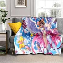 Sakura 3D Mielas Kortų Gaudytojas Anime Animacinis Pledas, Minkštas Mėtomas Pledas Namams Miegamojo Lovai Sofai Iškylai Biuro Dangalas Vaikams 75X95CM