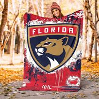 1 vnt. Panthers NHL tematikos flanelinis pledas - 3D spausdintas minkštas šiltas, visų sezonų lengvas užklotas stovyklavimui, kelionėms, lovai-080749 75X95CM