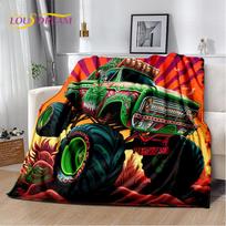 Animacinis Monster Jam 3D Monster Truck pledas, minkštas užklotas namams, miegamajam, lovai, sofai, iškylai, kelionėms, biurui, vaikiškas 75X95CM