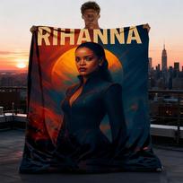 1 vnt. Rihanna lauko flanelinis pledas mergaitėms, minkštas, lengvas, puikiai tinkantis stovyklavimui ir dovanoti, skaitmeninis 75X95CM