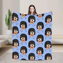 Anime Bobs Funny B-Burgers Blankets Quality Super Warm Movie Bedding Throws Autumn Travel Couch Chair Sofa Bed Print Bedspread 75X95CM