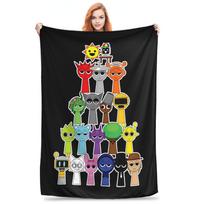 Incredibox Sprunki Antklodė Flanelinė Vasarinis Siaubo Žaidimas Daugiafunkcinė Super Šilta Mesti Antklodė Lovai Kelionėms Lovos Priedai 75X95CM