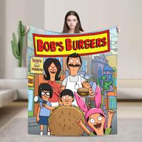 Warm Soft Blankets Decorative Anime Bobs Fun B-Burgers Throw Blanket Movie Flannel Bedspread For Outdoor Novelty Sofa Bed Cover 75X95CM