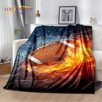 Amerikietiškas futbolas Regbis Minkštas Pliušinis Antklodis, Flanelinis Antklodis Mesti Antklodė Svetainei Miegamajam Lovai Sofai Pikniko Uždangalas Vaikams Šiltas 75X95CM