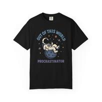 Out of This World Procrastinator Astronaut T-Shirt | Funny Space Lover Comfort Colors Tee 4XL
