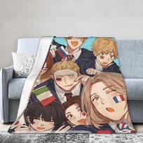 Hetalia Anime Mielos Antklodės Vilnos Tekstilės Dekoras Kvėpuojanti Lengva Plona Mėtymo Antklodė Namams Automobiliui Pliušinė Plona Antklodė 75X95CM