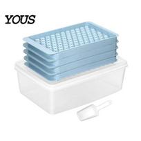 Easy Clean Ice Tray Mini Cube with Bin And Scoop, Small Round BPA-free Ball Mold for Coffee Drinks, Release Stackable Silicone Freezer Space 27cm šviesiai mėlyna spalva