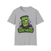 Stay Weird Frankenstein T-Shirt | Halloween Monster Graphic Tee | Spooky Cartoon Tee | Funny Monster Shirt | Halloween Gift M