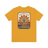 Arizona Desert Cactus Art Deco T-Shirt | Retro Southwestern Sunset Graphic Tee | Arizona Gift XL