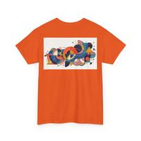 Geometric Abstract Shapes Tee | Colorful Retro Mid-Century Graphic Shirt XL