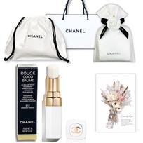 Rouge Coco Baume Lip Balm Gift Set Dreamy Drawstring Gift Perfect for or as a return Includes shopping bag and message SetCHANEL (#912 White),