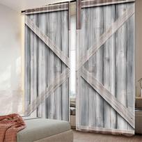 2 vnt. Rustiško medinio tvarto durų Vakarų kaimo temos užuolaida Vintažinės kaimo sodybos langų užuolaidos Modernios paprastos užuolaidos A 60×150cm