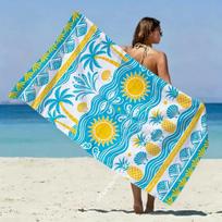 Tropical Palm Sun Pineapple Beach Towel Patterned Sunscreen And Windproof Suitable For Swimming Pool Camping Travel 35x75cm&1pc
